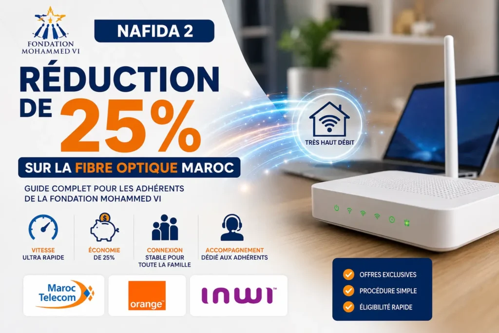 Réduction de 25% sur la Fibre Optique Maroc avec Nafida 2 et Fondation Mohammed VI