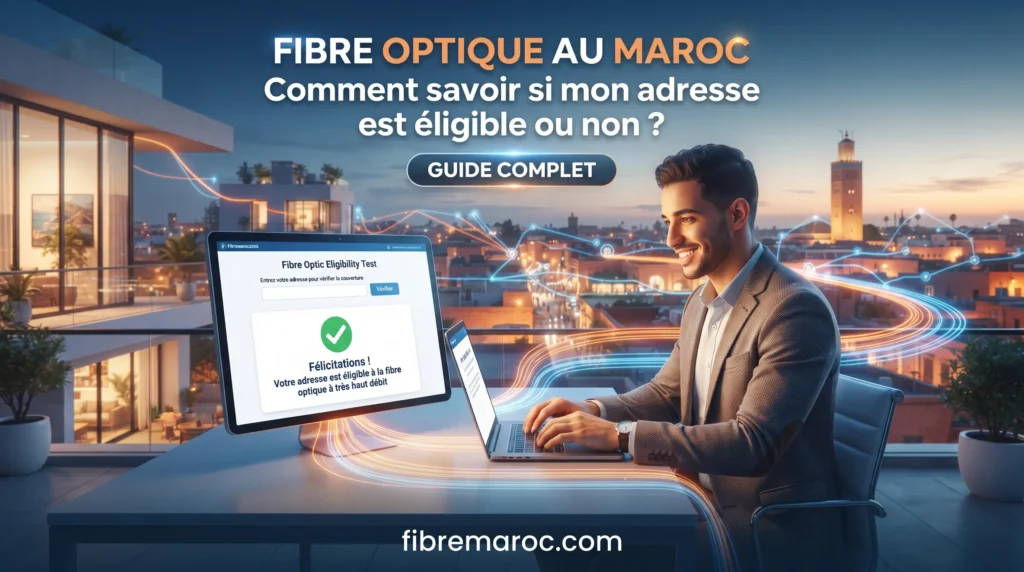 Image de couverture du guide : Fibre optique au Maroc, comment savoir si mon adresse est éligible ou non ?