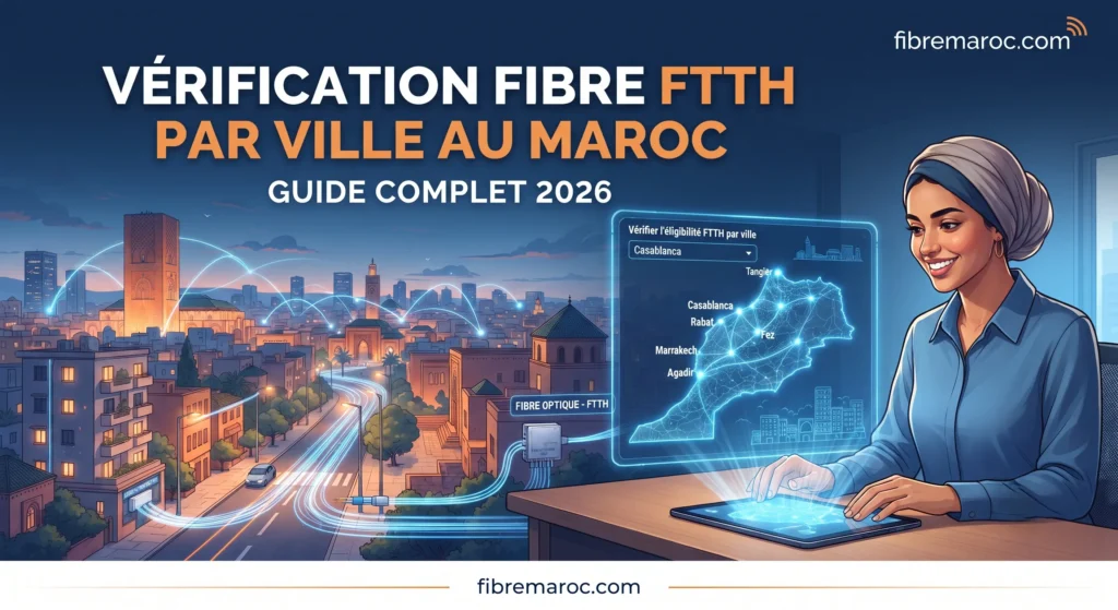 Vérification de l'éligibilité fibre FTTH par ville au Maroc en 2026