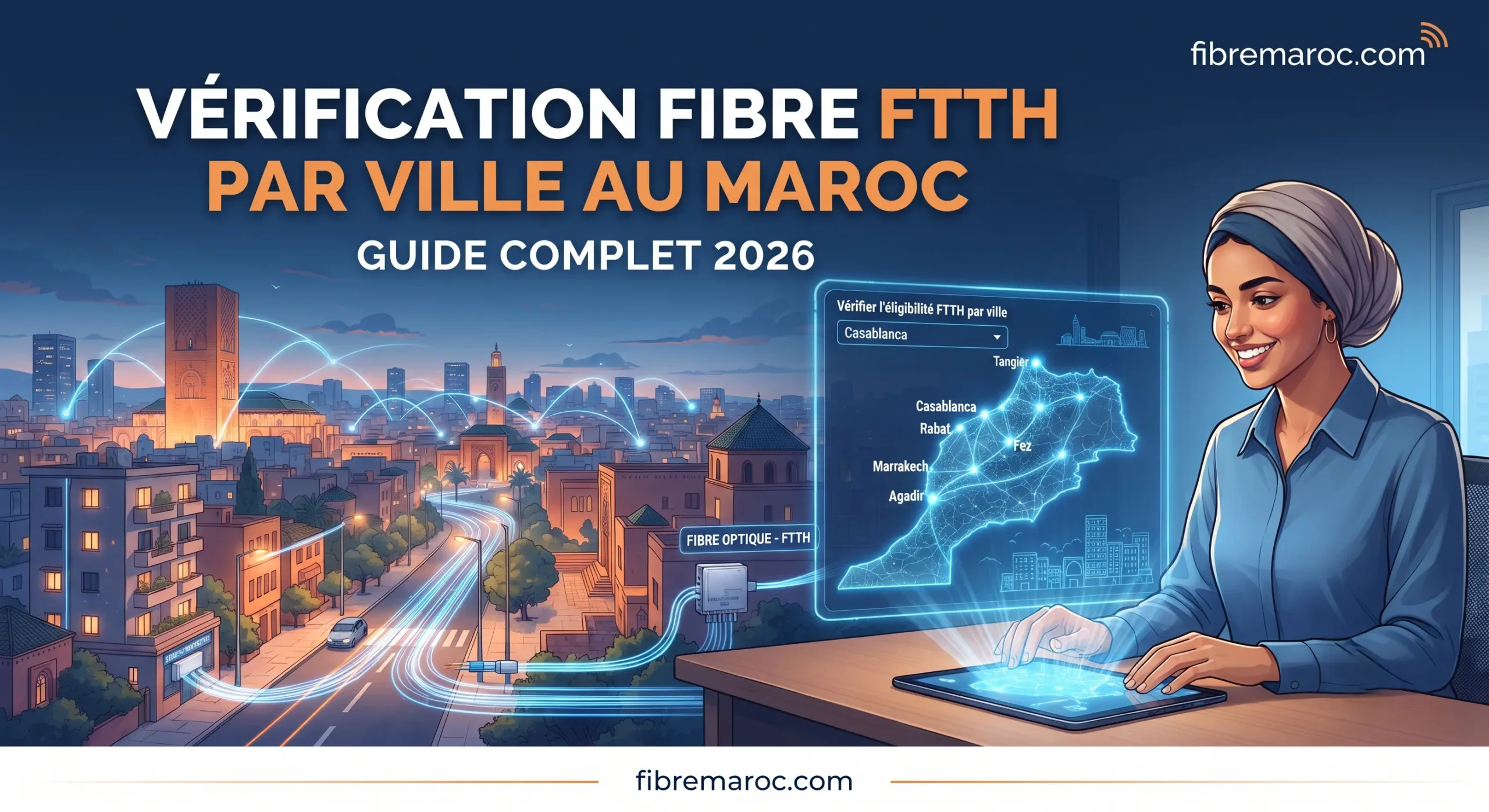 Vérification de l'éligibilité fibre FTTH par ville au Maroc en 2026
