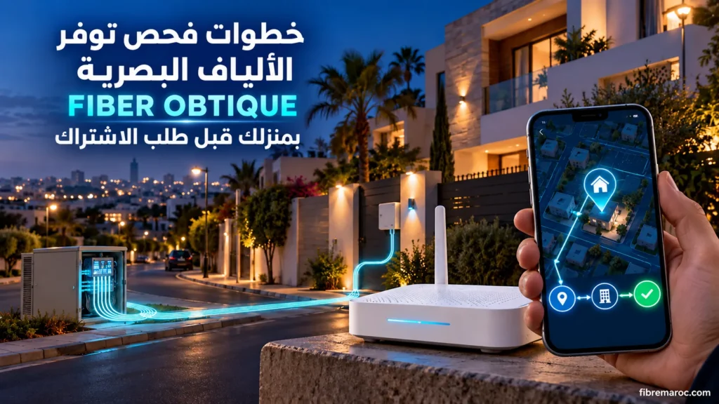 خطوات فحص توفر الألياف البصرية Fibre Optique في المنزل بالمغرب قبل طلب الاشتراك