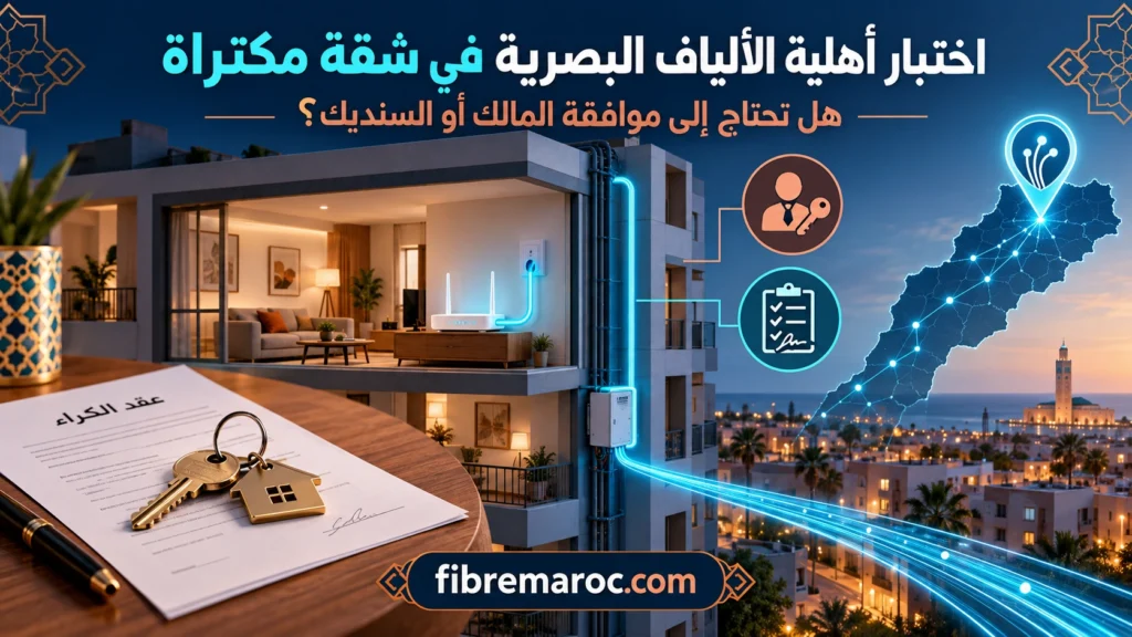 اختبار أهلية الألياف البصرية في شقة مكتراة ومعرفة الحاجة إلى موافقة المالك أو السنديك في المغرب