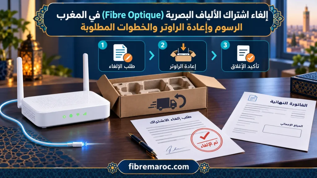إلغاء اشتراك الألياف البصرية Fibre Optique في المغرب وإعادة الراوتر مع اتباع خطوات الإلغاء