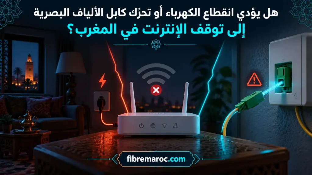 انقطاع الإنترنت بسبب انقطاع الكهرباء أو تحرك كابل الألياف البصرية في المغرب